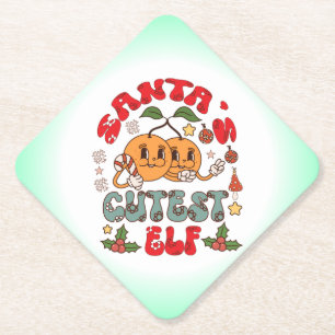 Santa's Schattigee Elf Sublimatie-80881 Kartonnen Onderzetters