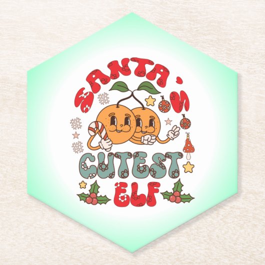 Santa's Schattigee Elf Sublimatie-80881 Kartonnen Onderzetters (Voorkant)