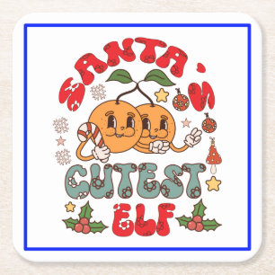 Santa's Schattigee Elf Sublimatie-80881 Kartonnen Onderzetters