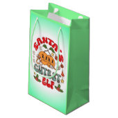 Santa's Schattigee Elf Sublimatie-80881 Klein Cadeauzakje (Achterkant Gekanteld)