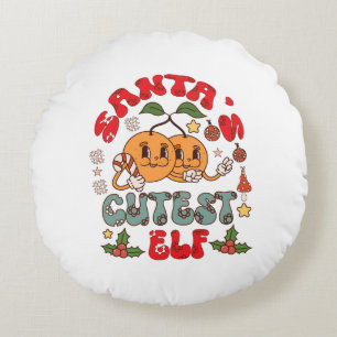 Santa's Schattigee Elf Sublimatie-80881 Rond Kussen