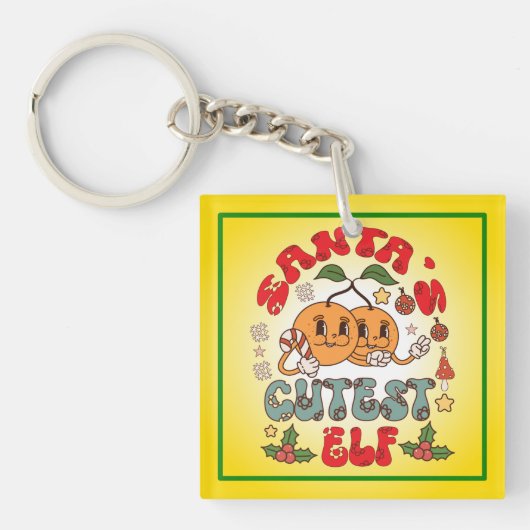 Santa's Schattigee Elf Sublimatie-80881 Sleutelhanger (Voorkant)