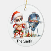 Santa's Seaside Kerstmis Keramisch Ornament (Links)