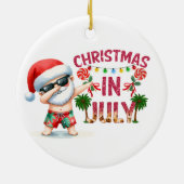 Santa's Seaside Kerstmis Keramisch Ornament (Achterkant)