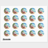 Santa's Seaside Serenity Ronde Sticker (Vel)