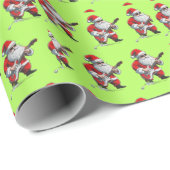 Santa's Serenade: gitaar Jingle Sticker Cadeaupapier (Rol Hoek)