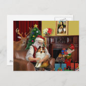 Santa's Sheltie (sw) Feestdagenkaart (Voorkant / Achterkant)