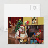Santa's Sheltie (zw) Feestdagenkaart (Voorkant / Achterkant)