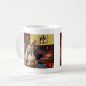 Santa's Sheltie (zw) Koffiemok (Voorkant links)