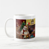 Santa's Sheltie (zw) Koffiemok (Links)