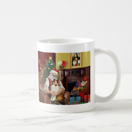 Santa's Sheltie (zw) Koffiemok (Rechts)