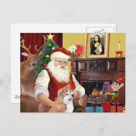 Santa's Shiba Inu (opzoeken) Feestdagenkaart (Voorkant / Achterkant)