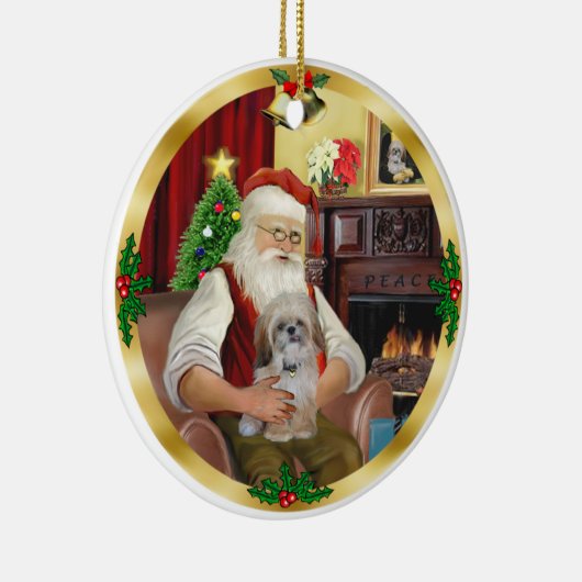 Santa's Shih Tzu (#17) Keramisch Ornament (Rechts)