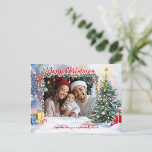 Santa's Show-Off Foto Lijst Feestdagenkaart (Staand voorkant)