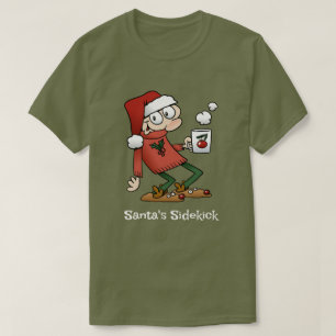 Santa's Sidekick Schattige Funny Christmas Cartoon T-shirt
