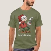 Santa's Sidekick Schattige Funny Christmas Cartoon T-shirt (Voorkant)