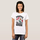 Santa's Silliest Goose Christmas Humor T-shirt (Voorkant volledig)