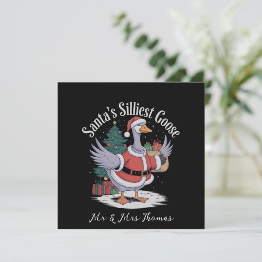 Santa's Silliest Goose Een Tacky Christmas Tale Kaart (Staand voorkant)
