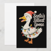 Santa's Silliest Goose Kerstverlichting Feestdagenkaart (Voorkant / Achterkant)