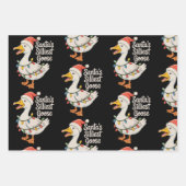 Santa's Silliest Goose Kerstverlichting Inpakpapier Vel (Voorkant)