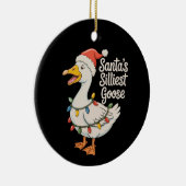 Santa's Silliest Goose Kerstverlichting Keramisch Ornament (Rechts)