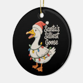 Santa's Silliest Goose Kerstverlichting Keramisch Ornament (Links)