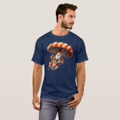 Santa's Sky Dive: Kerstcadeau idee T-shirt (Voorkant volledig)