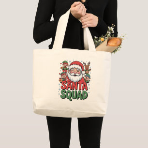 Santa's Slechte Invloed (Grappige Santa Squad) Grote Tote Bag