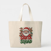 Santa's Slechte Invloed (Grappige Santa Squad) Grote Tote Bag (Achterkant)