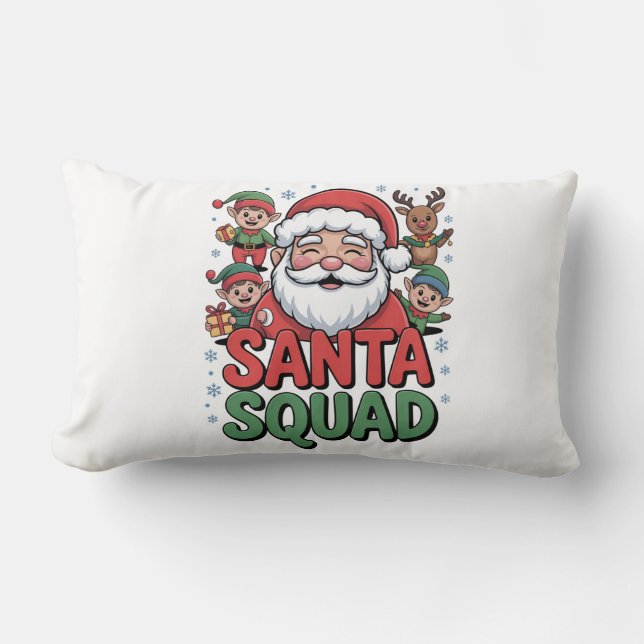 Santa's Slechte Invloed (Grappige Santa Squad) Kussen (Voorkant)