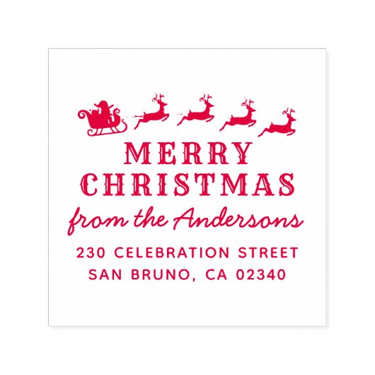 Santa's Sledge Merry-kerstretour Zelfinktende Stempel (Design)