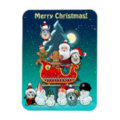 Santa's slee bij de kerstboom magneet (Verticaal)