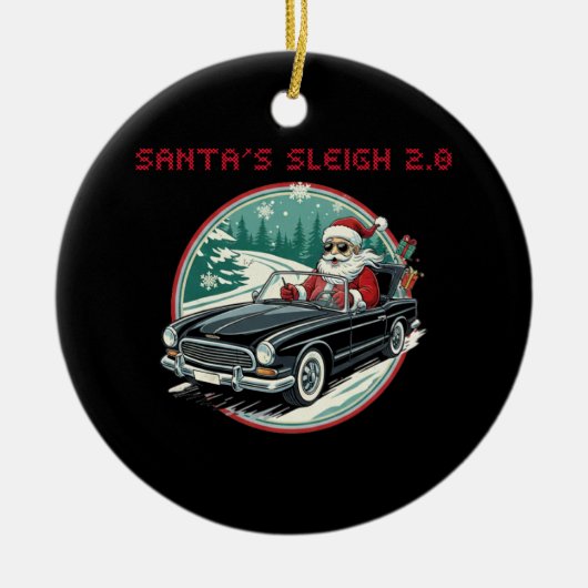 Santa's Sleigh 2.0 Ceramic Ornament (Voorkant)
