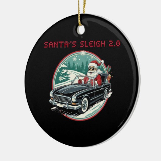 Santa's Sleigh 2.0 Ceramic Ornament (Links)