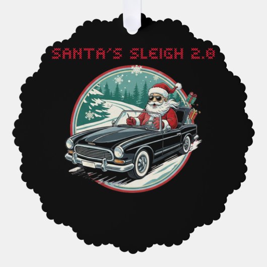Santa's Sleigh 2.0 Paper Ornament (Voorkant)