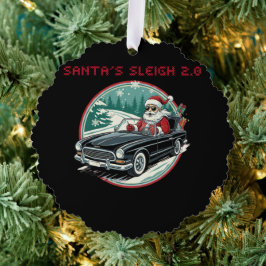 Santa's Sleigh 2.0 Paper Ornament Kaart
