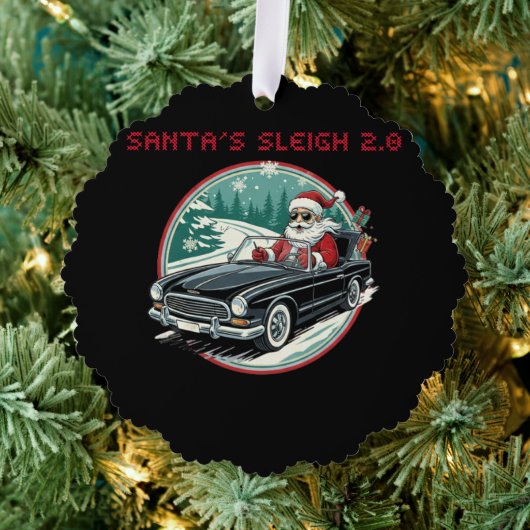 Santa's Sleigh 2.0 Paper Ornament Kaart (Insitu (Drie))