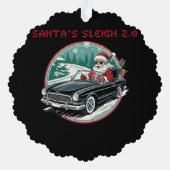 Santa's Sleigh 2.0 Paper Ornament Kaart (Achterkant)