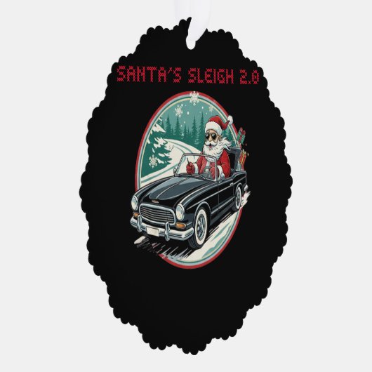 Santa's Sleigh 2.0 Paper Ornament Kaart (Rechts)