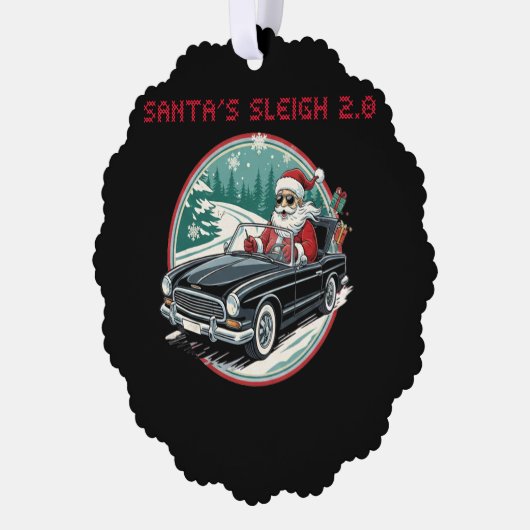 Santa's Sleigh 2.0 Paper Ornament Kaart (Links)