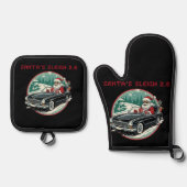 Santa's Sleigh 2.0 Pot Holders Ovenwant & Pannenlap Set (Voorkant)