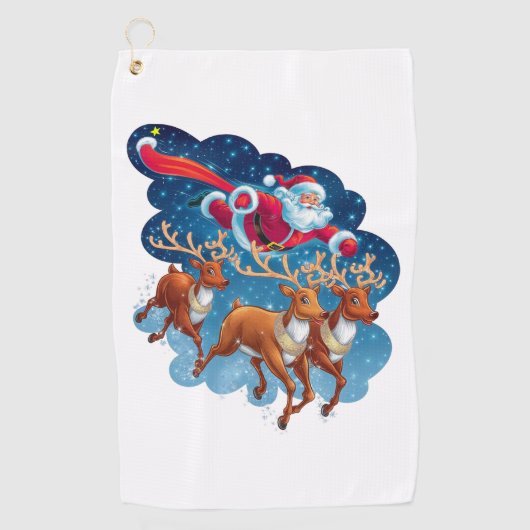 Santa's Sleigh Adventure Golfhanddoek (Voorkant)
