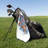 Santa's Sleigh Adventure Golfhanddoek (Groen)