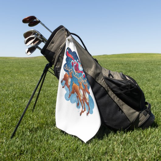 Santa's Sleigh Adventure Golfhanddoek (Groen)