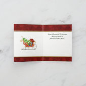 Santa's Sleigh Candy Cane Stripe Christmas Kaart (Binnen)