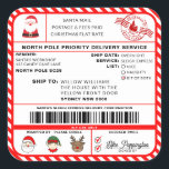 Santas Sleigh Christmas Shipping Label Sticker<br><div class="desc">Deze Santa's Workshop North Pole Postal Service Kerst verzendlabel sticker is de perfecte manier om een beetje extra magie toe te voegen aan uw kerst wrapping. De sticker kan worden gepersonaliseerd met de naam van uw kind en een voorkeursmethode voor levering. Alle tekst is bewerkbaar en kan worden aangepast aan...</div>