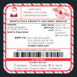 Santas Sleigh Christmas Shipping Label Sticker<br><div class="desc">Deze Santa's Workshop North Pole Postal Service Kerst verzendlabel sticker is de perfecte manier om een beetje extra magie toe te voegen aan uw kerst wrapping. De sticker kan worden gepersonaliseerd met de naam van uw kind en een voorkeursmethode voor levering. Alle tekst is bewerkbaar en kan worden aangepast aan...</div>