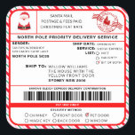 Santas Sleigh Christmas Shipping Label Sticker<br><div class="desc">Deze Santa's Workshop North Pole Postal Service Kerst verzendlabel sticker is de perfecte manier om een beetje extra magie toe te voegen aan uw kerst wrapping. De sticker kan worden gepersonaliseerd met de naam van uw kind en een voorkeursmethode voor levering. Alle tekst is bewerkbaar en kan worden aangepast aan...</div>
