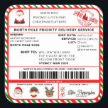 Santas Sleigh Christmas Shipping Label Sticker<br><div class="desc">Deze Santa's Workshop North Pole Postal Service Kerst verzendlabel sticker is de perfecte manier om een beetje extra magie toe te voegen aan uw kerst wrapping. De sticker kan worden gepersonaliseerd met de naam van uw kind en een voorkeursmethode voor levering. Alle tekst is bewerkbaar en kan worden aangepast aan...</div>