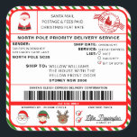 Santas Sleigh Christmas Shipping Label Sticker<br><div class="desc">Deze Santa's Workshop North Pole Postal Service Kerst verzendlabel sticker is de perfecte manier om een beetje extra magie toe te voegen aan uw kerst wrapping. De sticker kan worden gepersonaliseerd met de naam van uw kind en een voorkeursmethode voor levering. Alle tekst is bewerkbaar en kan worden aangepast aan...</div>